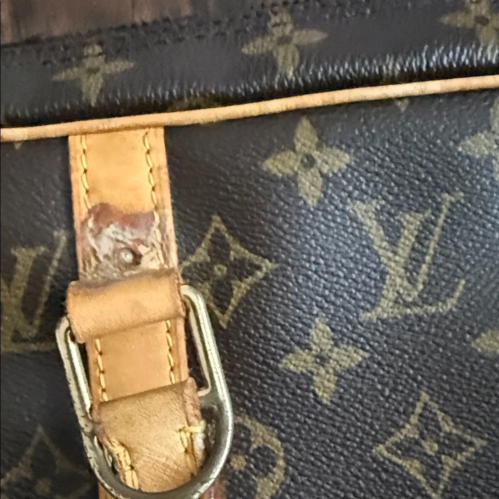 Louis Vuitton Monogram Canvas Briefcase with Tan Leather Trim